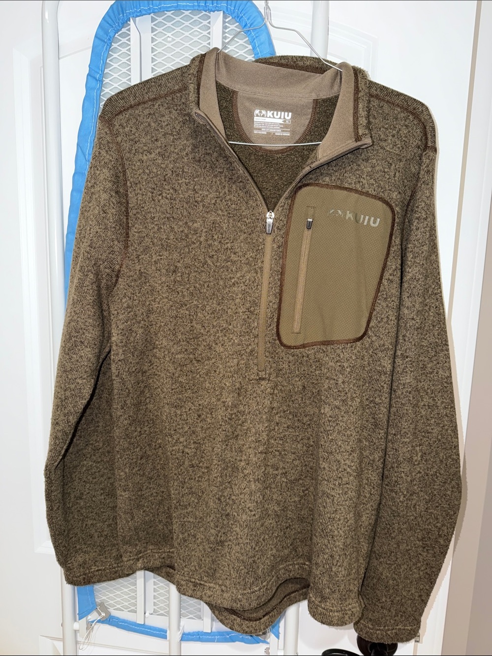 KUIU Olive Zip-Up Fleece Pullover with Chest Pocket